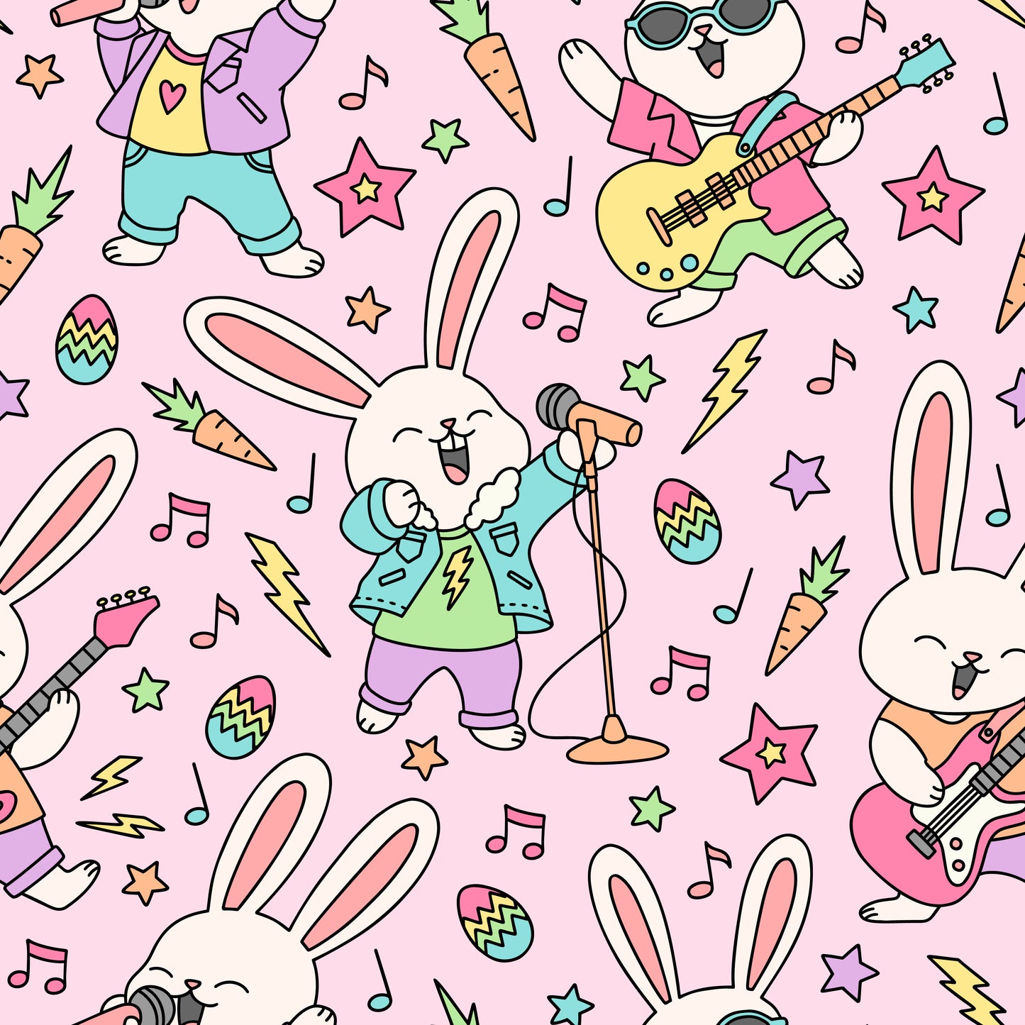 Kawaii Rock'n'Roll Hasen rosa