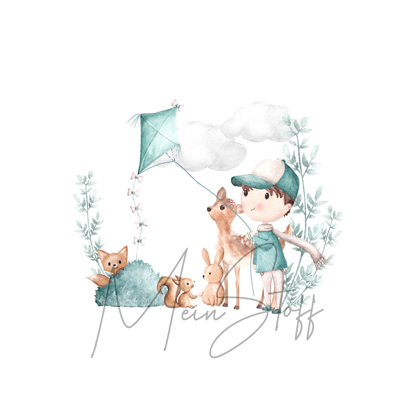 Herbsttag Junge Bügelbild