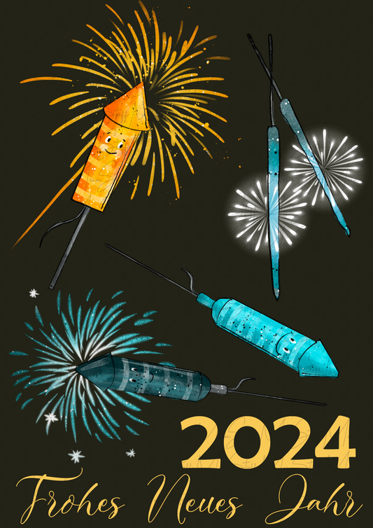 Bügelbild Set Neujahrsglück A4