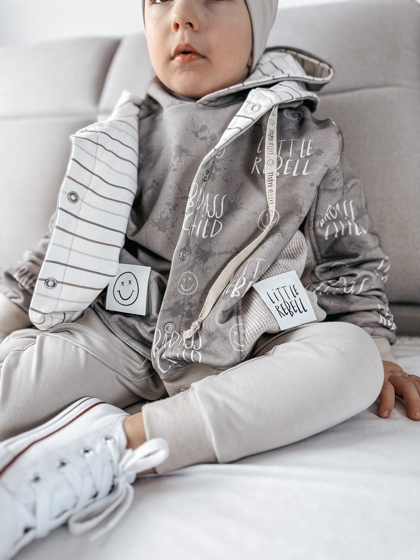 Kunstlederlabel weiß little Rebell (verschiedene Ausführungen)