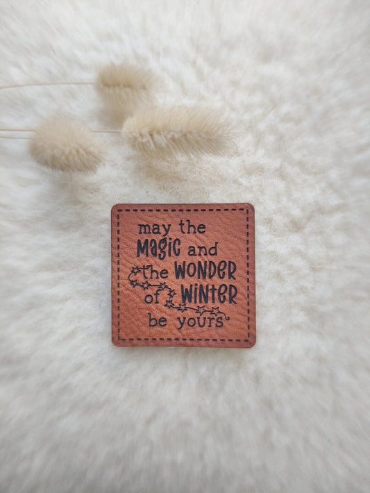 Kunstlederlabel magic and wonder of winter